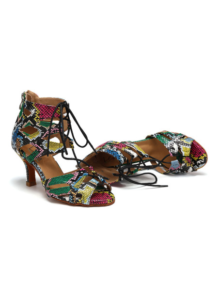 BUTY DO TAŃCA TANECZNE SZNUROWANE WZORKI 7,5cm