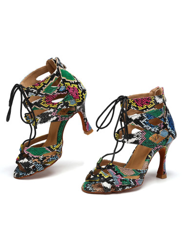 BUTY DO TAŃCA TANECZNE SZNUROWANE WZORKI 9cm