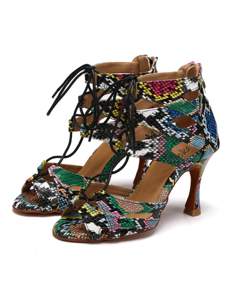 BUTY DO TAŃCA TANECZNE SZNUROWANE WZORKI 9cm