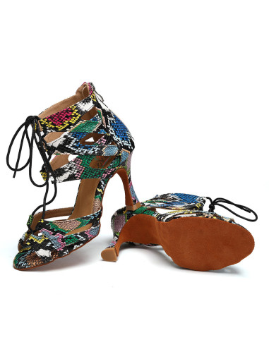 BUTY DO TAŃCA TANECZNE SZNUROWANE WZORKI 9cm