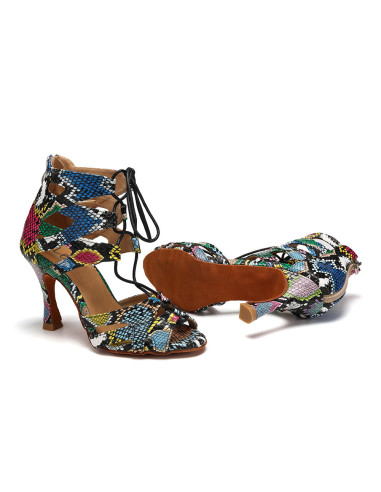 BUTY DO TAŃCA TANECZNE SZNUROWANE WZORKI 9cm