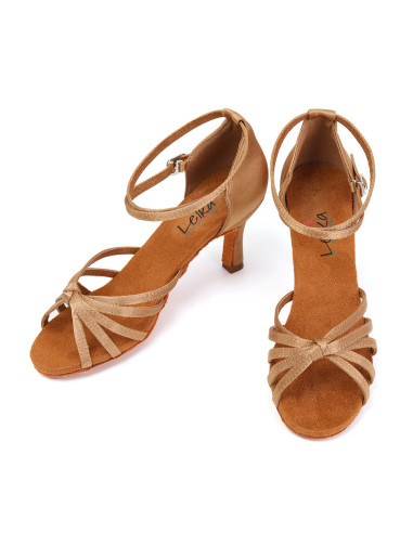 BUTY DO TAŃCA TANECZNE WYGODNE 7CM - CIELISTE NUDE