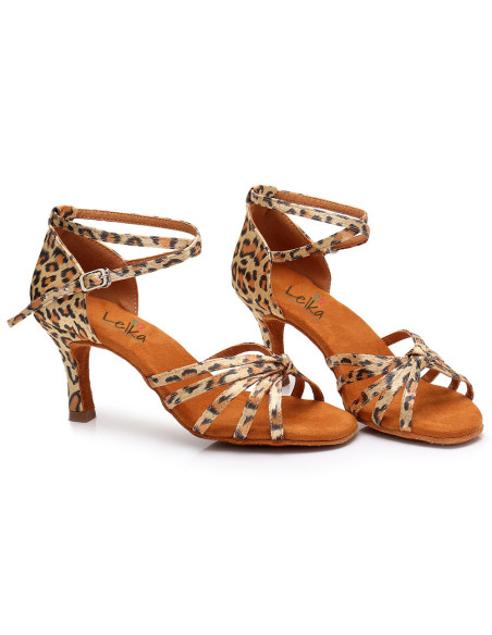 BUTY DO TAŃCA TANECZNE WYGODNE 7CM PANTERKA ANIMAL