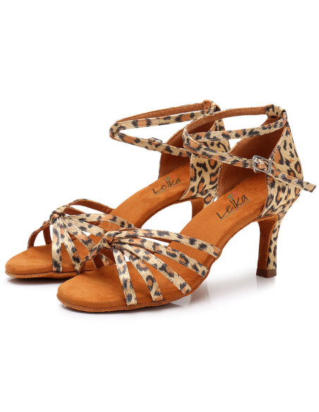 BUTY DO TAŃCA TANECZNE WYGODNE 7CM PANTERKA ANIMAL