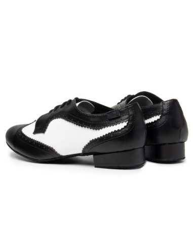 MĘSKIE BUTY DO TAŃCA TANECZNE SKÓRA CZARNO BIAŁE