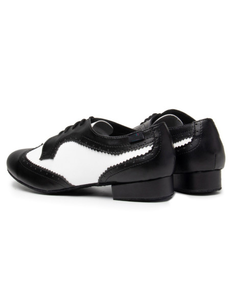 MĘSKIE BUTY DO TAŃCA TANECZNE SKÓRA CZARNO BIAŁE