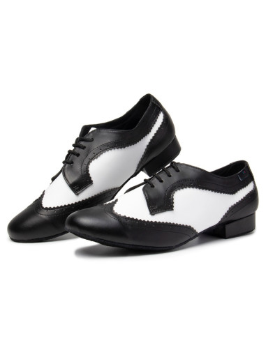 MĘSKIE BUTY DO TAŃCA TANECZNE SKÓRA CZARNO BIAŁE