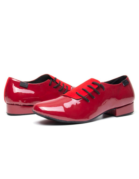 MĘSKIE BUTY DO TAŃCA TANECZNE SKÓRZANE CZERWONE
