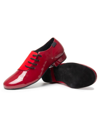 MĘSKIE BUTY DO TAŃCA TANECZNE SKÓRZANE CZERWONE