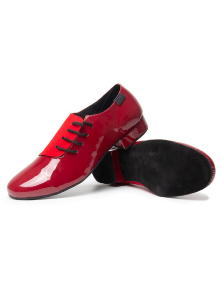 MĘSKIE BUTY DO TAŃCA TANECZNE SKÓRZANE CZERWONE
