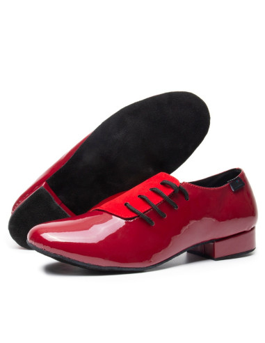 MĘSKIE BUTY DO TAŃCA TANECZNE SKÓRZANE CZERWONE