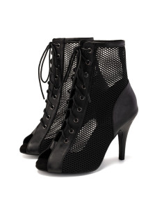 BUTY DO TAŃCA HIGH HEELS SKÓRZANE WIĄZANE 10cm