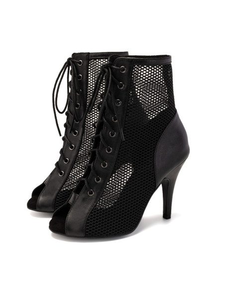 BUTY DO TAŃCA HIGH HEELS SKÓRZANE WIĄZANE 10cm