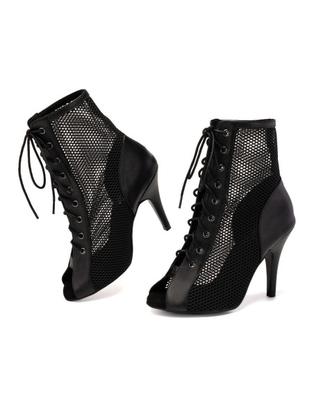 BUTY DO TAŃCA HIGH HEELS SKÓRZANE WIĄZANE 10cm