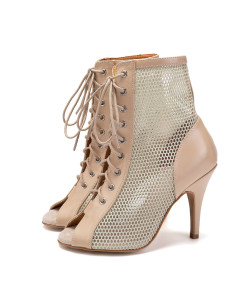 BUTY DO TAŃCA HIGH HEELS SKÓRZANE WIĄZANE 10cm