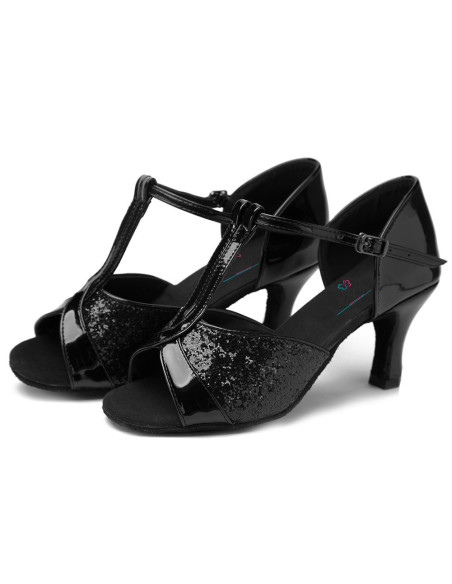 BUTY DO TAŃCA TANECZNE LATINO SALSA 7cm - CZARNE