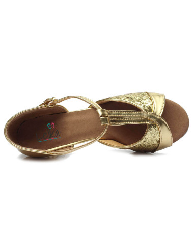 BUTY DO TAŃCA TANECZNE LATINO SALSA 7cm - ZŁOTE