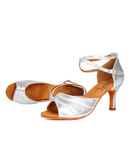 BUTY DO TAŃCA TANECZNE LATINO POŁYSKUJĄCE 7cm