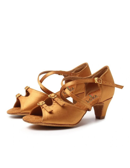 BUTY DO TAŃCA TANECZNE CIELISTE BRĄZ JUNIOR 4,5cm