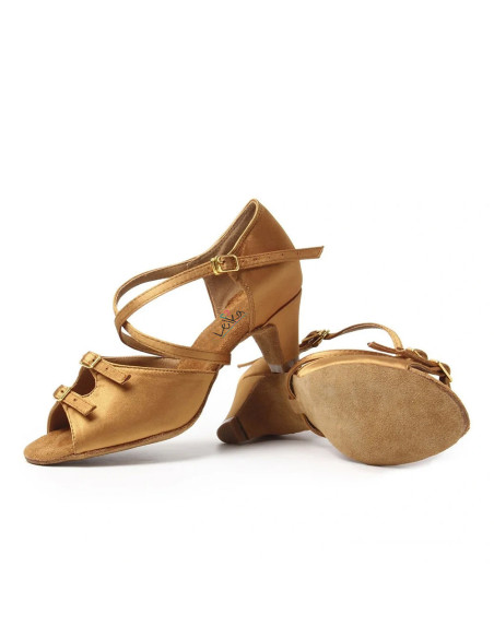 BUTY DO TAŃCA TANECZNE CIELISTE BRĄZ JUNIOR 4,5cm