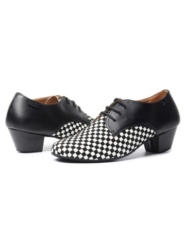 MĘSKIE BUTY DO TAŃCA TANECZNE SKÓRZANE W KRATKĘ