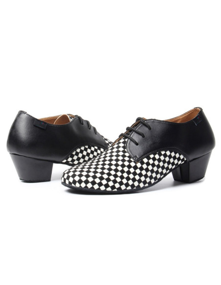 MĘSKIE BUTY DO TAŃCA TANECZNE SKÓRZANE W KRATKĘ