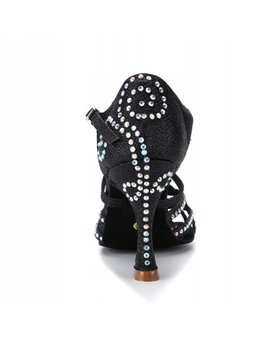 BUTY DO TAŃCA TANECZNE Z CEKINAMI CZARNE 9cm