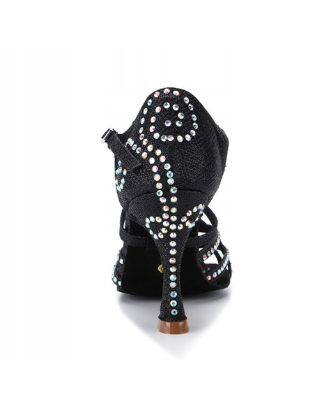 BUTY DO TAŃCA TANECZNE Z CEKINAMI CZARNE 9cm