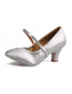 BUTY DO TAŃCA TANECZNE STANDARDU SREBRNE 5cm 2
