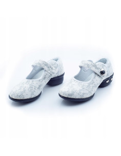 BUTY DO TAŃCA TANECZNE TRENINGOWE BIAŁE BROKAT