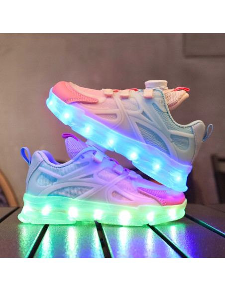 BUTY LED ADIDASY SPORTOWE Z PODŚWIETLENIEM ŚWIECĄCE POKRĘTŁO BEZ ZAPINANIA
