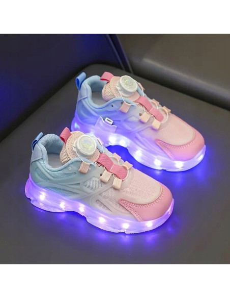 BUTY LED ADIDASY SPORTOWE Z PODŚWIETLENIEM ŚWIECĄCE POKRĘTŁO BEZ ZAPINANIA