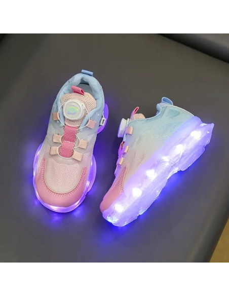 BUTY LED ADIDASY SPORTOWE Z PODŚWIETLENIEM ŚWIECĄCE POKRĘTŁO BEZ ZAPINANIA