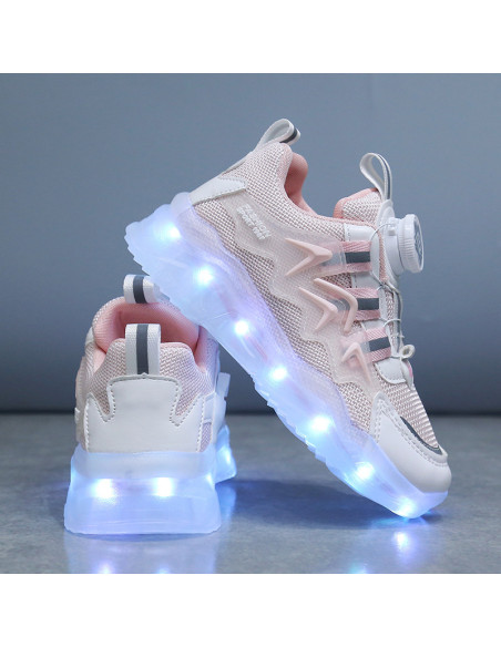 BUTY LED ADIDASY SPORTOWE Z PODŚWIETLENIEM ŚWIECĄCE POKRĘTŁO BEZ ZAPINANIA