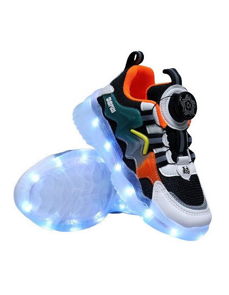 BUTY LED ADIDASY SPORTOWE Z PODŚWIETLENIEM ŚWIECĄCE POKRĘTŁO BEZ ZAPINANIA