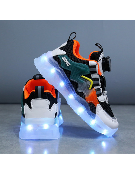 BUTY LED ADIDASY SPORTOWE Z PODŚWIETLENIEM ŚWIECĄCE POKRĘTŁO BEZ ZAPINANIA