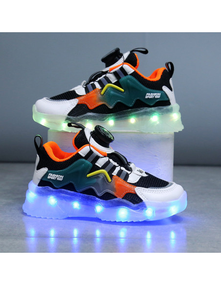 BUTY LED ADIDASY SPORTOWE Z PODŚWIETLENIEM ŚWIECĄCE POKRĘTŁO BEZ ZAPINANIA