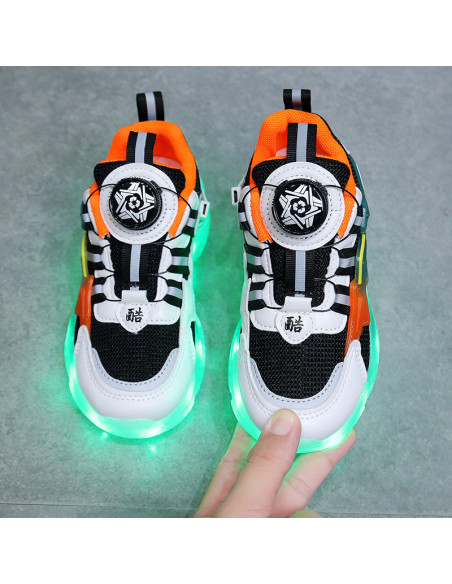 BUTY LED ADIDASY SPORTOWE Z PODŚWIETLENIEM ŚWIECĄCE POKRĘTŁO BEZ ZAPINANIA