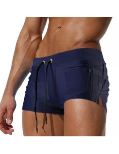 KĄPIELÓWKI SZORTY KĄPIELOWE BOKSERKI WYGODNE FUNKCJONALNE GRANATOWE