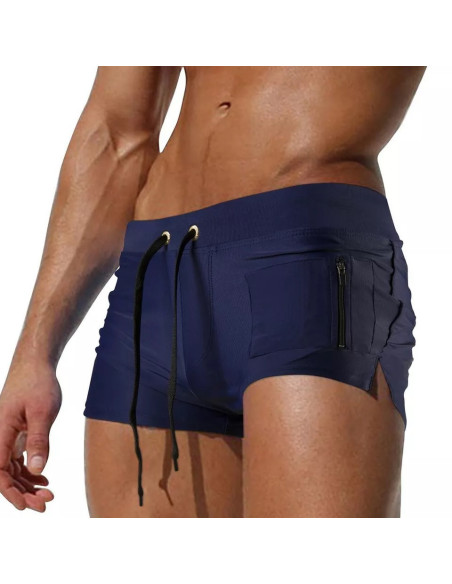 KĄPIELÓWKI SZORTY KĄPIELOWE BOKSERKI WYGODNE FUNKCJONALNE GRANATOWE