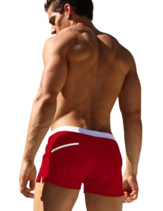 KĄPIELÓWKI MĘSKIE SZORTY BOKSERKI WYGODNE MODNE Z SIATECZKĄ CZERWONE