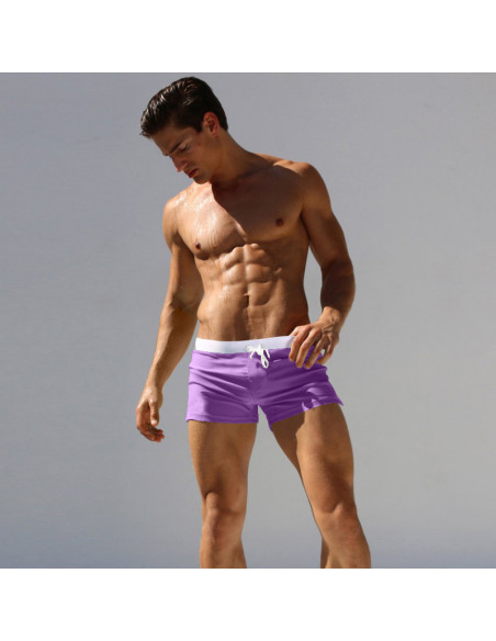 KĄPIELÓWKI MĘSKIE SZORTY BOKSERKI WYGODNE MODNE Z SIATECZKĄ FIOLETOWE