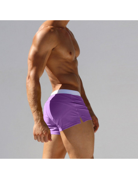KĄPIELÓWKI MĘSKIE SZORTY BOKSERKI WYGODNE MODNE Z SIATECZKĄ FIOLETOWE