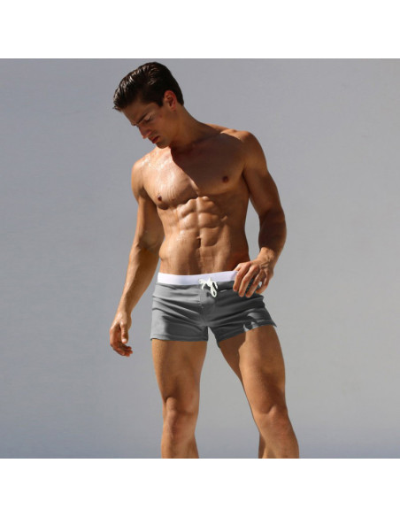 KĄPIELÓWKI MĘSKIE SZORTY BOKSERKI WYGODNE MODNE Z SIATECZKĄ SZARE