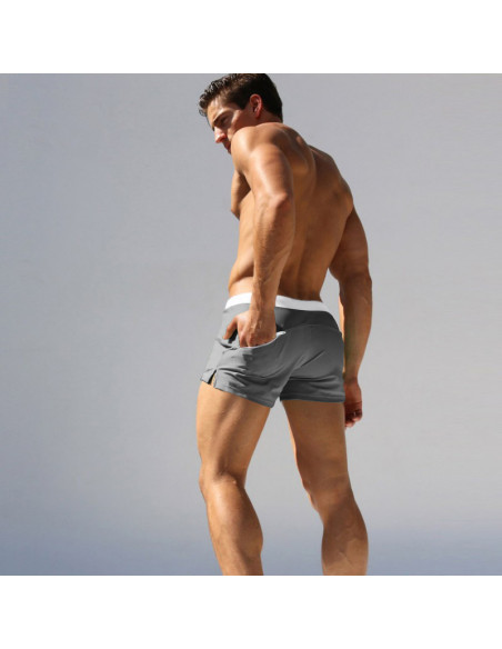 KĄPIELÓWKI MĘSKIE SZORTY BOKSERKI WYGODNE MODNE Z SIATECZKĄ SZARE