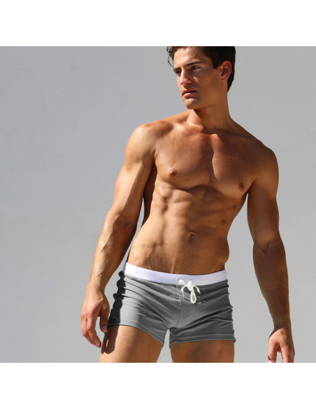 KĄPIELÓWKI MĘSKIE SZORTY BOKSERKI WYGODNE MODNE Z SIATECZKĄ SZARE