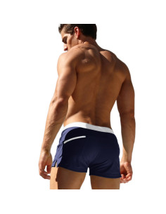 KĄPIELÓWKI MĘSKIE SZORTY BOKSERKI WYGODNE MODNE Z SIATECZKĄ GRANAT