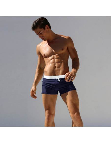 KĄPIELÓWKI MĘSKIE SZORTY BOKSERKI WYGODNE MODNE Z SIATECZKĄ GRANAT
