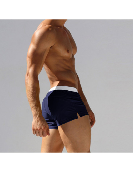 KĄPIELÓWKI MĘSKIE SZORTY BOKSERKI WYGODNE MODNE Z SIATECZKĄ GRANAT
