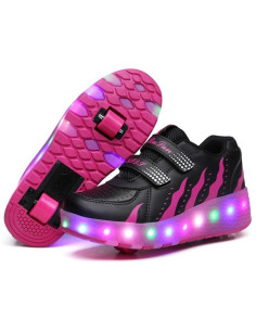 BUTOROLKI BUTY Z ROLKAMI 2 ROLKI NA RZEPY PŁOMIEŃ